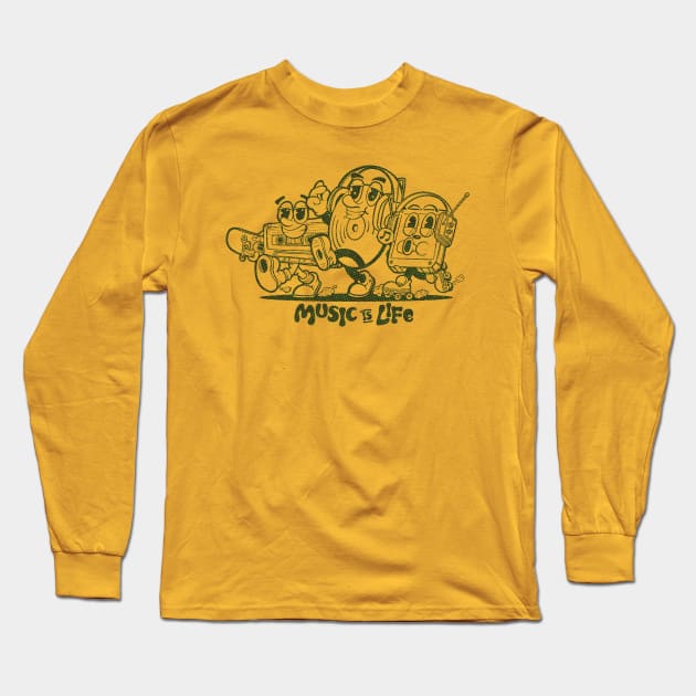 Music is Life Long Sleeve T-Shirt by Chris Nixt